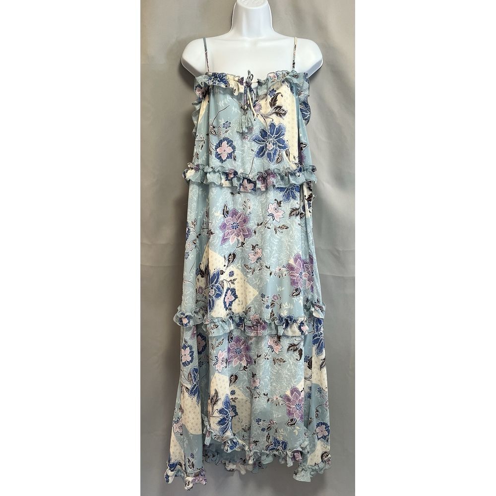 Fate x Flip floral ruffle tied waist midi dress size Medium